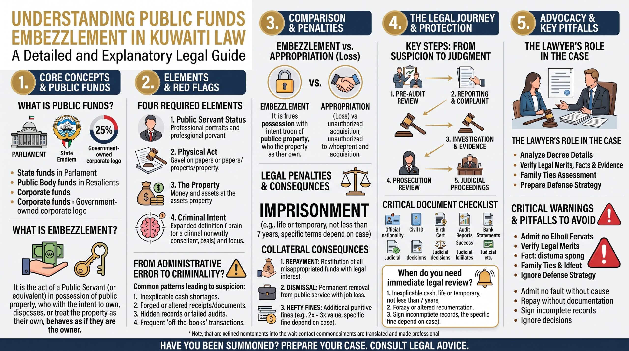 Embezzlement of Public Funds in Kuwait: Elements, Penalties and Procedures